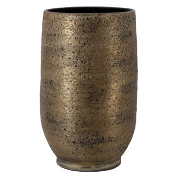 Jarrón de cerámica YELAN con veteado, marrón dorado, 50 cm, Ø 32 cm Jarrón de cerámica YELAN con veteado, marrón dorado, 50 cm, Ø 32 cm