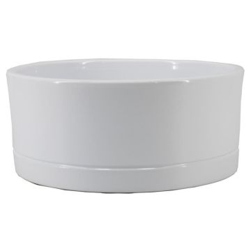 Bandeja para plantas LUXAM, cerámica, blanca, 10,5cm, Ø22,5cm