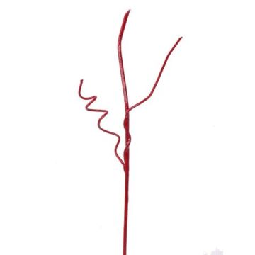 Rama decorativa de sauce retorcido, AZMIDI, rojo lacado, 95cm