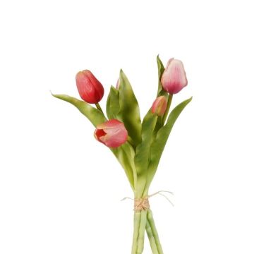Ramo de tulipanes sintéticos LEANA, rosa, fucsia-rosa-blanco, 30cm, Ø20cm Ramo de tulipanes sintéticos LEANA, rosa, fucsia-rosa-blanco, 30cm, Ø20cm