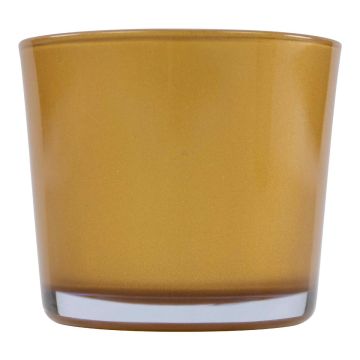 Maceta de cristal ALENA METALLIC, dorado metalizado, 11cm, Ø11,5cm