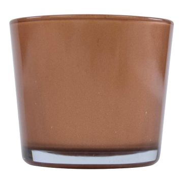 Maceta de cristal ALENA METALLIC, bronce metalizado, 11cm, Ø11,5cm