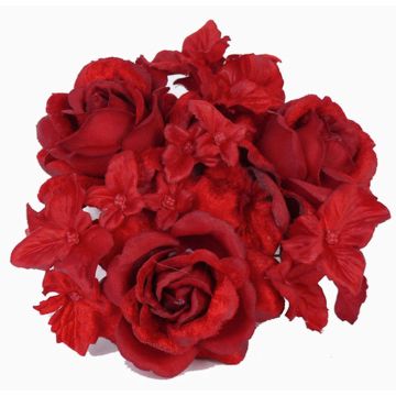 Guirnalda de velas de plástico INGA, rosa, hortensia, rojo, Ø10cm Guirnalda de velas de plástico INGA, rosa, hortensia, rojo, Ø10cm