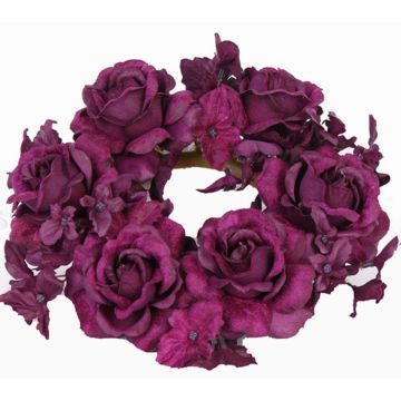 Guirnalda de velas de plástico INGA, rosa, hortensia, violeta, Ø15cm Guirnalda de velas de plástico INGA, rosa, hortensia, violeta, Ø15cm