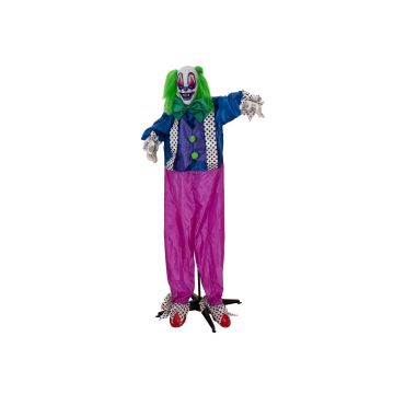Payaso terrorífico de Halloween MOREDO con funciones de sonido y movimiento, LED, 50x70x160cm Payaso terrorífico de Halloween MOREDO con funciones de sonido y movimiento, LED, 50x70x160cm
