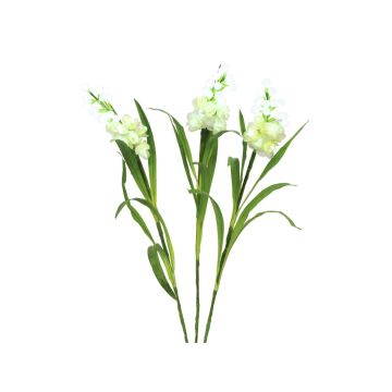 Flor decorativa del delfinio AKSINJA, 3 unidades, LED, blanco, 85 cm