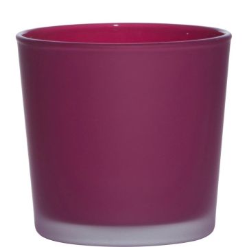Jardinera de cristal ALENA FROST, magenta mate, 11cm, Ø11,5cm