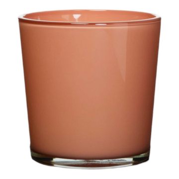Maceta de cristal ALENA, color melocotón, 19cm, Ø19cm