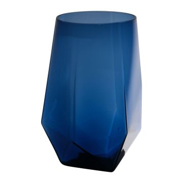 Jarrón de mesa MARSIA de cristal, azul-transparente, 15,5cm, Ø10cm