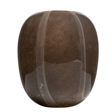 Jarrón de cristal ITZIAR con motivo, marrón-dorado, 26cm, Ø22cm