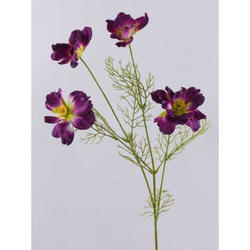 Rama artificial de flores de caléndula PRESTIOSA, violeta y verde, 75 cm, Ø 6-11 cm