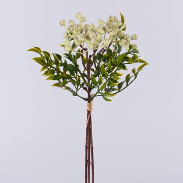 Rama artificial de serbal ELNATAN, manojo, frutos, blanco crema, 30 cm