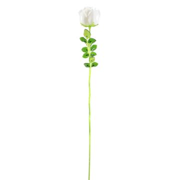 Rosa de plástico EVARISTO con aspecto de cristal, 12 unidades, blanco, 80 cm Rosa de plástico EVARISTO con aspecto de cristal, 12 unidades, blanco, 80 cm