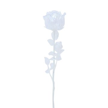 Rosa de plástico EVARISTO con efecto cristal, 12 unidades, transparente, 80 cm Rosa de plástico EVARISTO con efecto cristal, 12 unidades, transparente, 80 cm