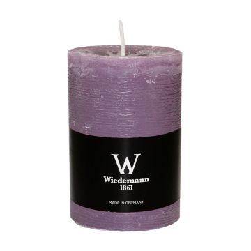 Vela de pilar AURORA, malva, 10cm, Ø6,8cm, 42h - Made in Germany
