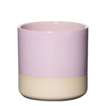 Macetero de cerámica AUGUSTIN, efecto dip-dye, rosa pálido-beige, 10cm, Ø10cm