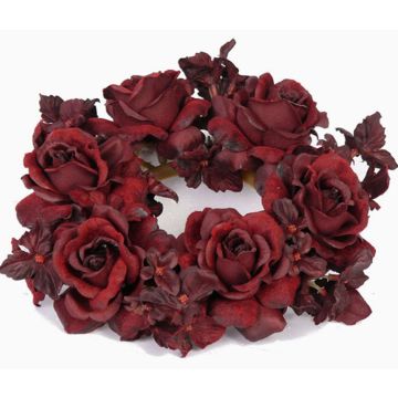 Guirnalda de velas de plástico INGA, rosa, hortensia, rojo oscuro, Ø15cm Guirnalda de velas de plástico INGA, rosa, hortensia, rojo oscuro, Ø15cm