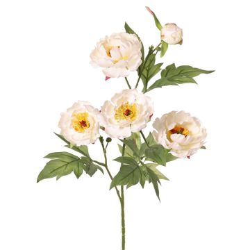 Rama artificial de peonía LARDUAN, Colección Eco, rosa pálido y blanco, 60 cm, Ø 7 cm