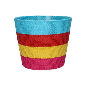 Cesta para plantas NERIONKO MULTI, turquesa-rojo-amarillo-rosa, 13 cm, Ø 15,5 cm