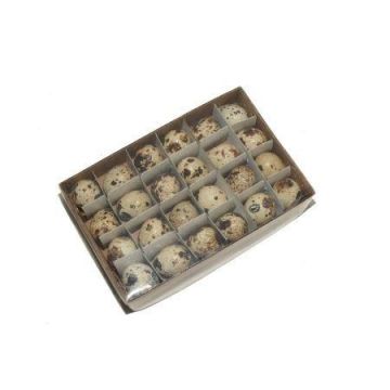 Huevos de codorniz decorativos BACO, 24 unidades, decoración de Pascua, naturales