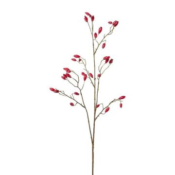 Rama de rosas silvestres artificiales ZORLEN con escaramujos, rojo, 90cm Rama de rosas silvestres artificiales ZORLEN con escaramujos, rojo, 90cm
