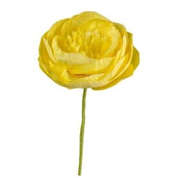 Flor artificial de ranúnculo PINERY de papel, amarilla, 45 cm Flor artificial de ranúnculo PINERY de papel, amarilla, 45 cm