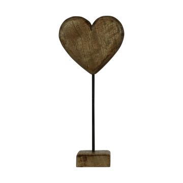 Figura decorativa de corazón de madera LINDAL, base, natural, 23x10x45cm
