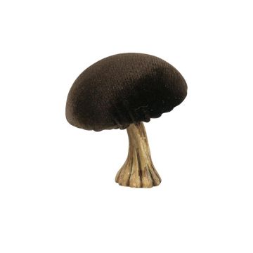 Figura decorativa de seta ARNAH, terciopelo, marrón, 10 cm Figura decorativa de seta ARNAH, terciopelo, marrón, 10 cm