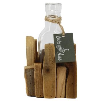 Botella de cristal STOLLAN en cajita de madera, transparente, 9x9x15,5cm Botella de cristal STOLLAN en cajita de madera, transparente, 9x9x15,5cm