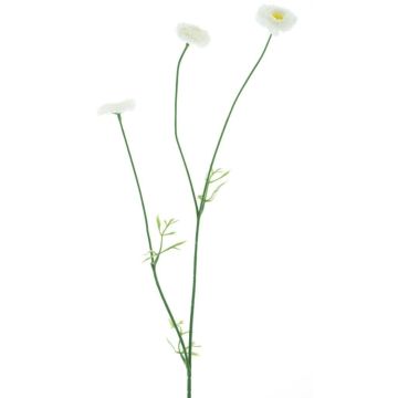 Rama de flores textiles Bellis NIKSA, color crema, 55 cm