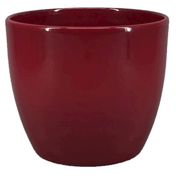 Pequeña maceta de flores TEHERAN BASAR, cerámica, rojo vino, 9,8cm, Ø12cm