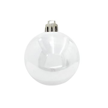 Bolas navideñas TEODORA, 6 piezas, blanco brillante, Ø7cm