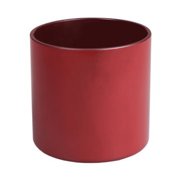 Jarrón para velas EVITA, vidrio, rojo mate, 11cm, Ø11,5cm