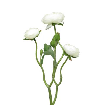 Rama decorativa de ranúnculos JIXIANG, blanca, 50cm Rama decorativa de ranúnculos JIXIANG, blanca, 50cm