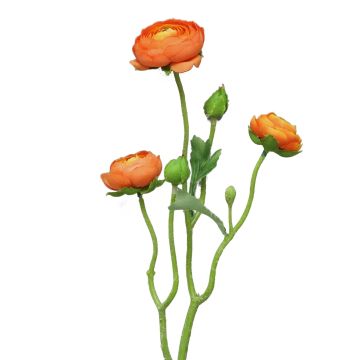 Rama decorativa de ranúnculos JIXIANG, naranja, 50cm Rama decorativa de ranúnculos JIXIANG, naranja, 50cm