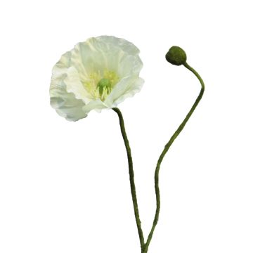Flor decorativa de amapola YILAN, blanca, 60 cm, Ø 12 cm