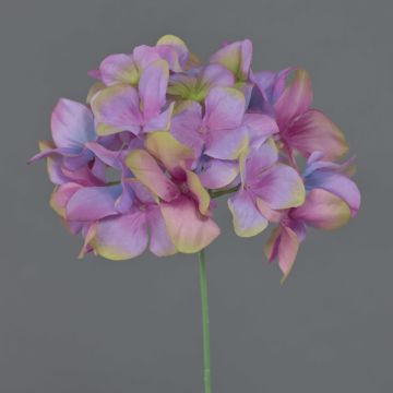 Flor artificial de hortensia FUHUA, lila-rosa-azul-verde, 23 cm, Ø 14 cm Flor artificial de hortensia FUHUA, lila-rosa-azul-verde, 23 cm, Ø 14 cm
