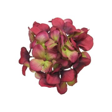 Flor artificial de hortensia FUHUA, rojo y verde, 23 cm, Ø 14 cm Flor artificial de hortensia FUHUA, rojo y verde, 23 cm, Ø 14 cm