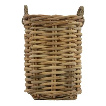 Cesta cuadrada de ratán BENIGNO con asa, marrón, 30 x 30 x 52 cm Cesta cuadrada de ratán BENIGNO con asa, marrón, 30 x 30 x 52 cm