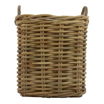 Cesta cuadrada de ratán BENIGNO con asa, marrón, 44 x 44 x 59 cm Cesta cuadrada de ratán BENIGNO con asa, marrón, 44 x 44 x 59 cm