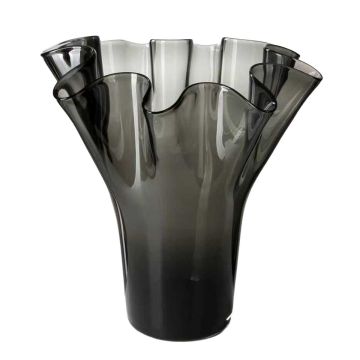 Jarrón decorativo de cristal JODY EARTH, gris, 35cm, Ø24cm