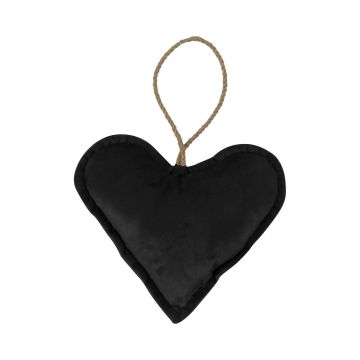 Colgante decorativo en forma de corazón EYRUN de terciopelo, cordón para colgar, negro, Ø 16 cm Colgante decorativo en forma de corazón EYRUN de terciopelo, cordón para colgar, negro, Ø 16 cm