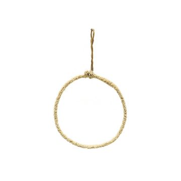 Anillo metálico artificial HELIJIA para colgar, flocado, blanco, Ø 15 cm Anillo metálico artificial HELIJIA para colgar, flocado, blanco, Ø 15 cm