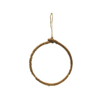 Anillo metálico artificial HELIJIA para colgar, flocado, verde, Ø 15 cm Anillo metálico artificial HELIJIA para colgar, flocado, verde, Ø 15 cm