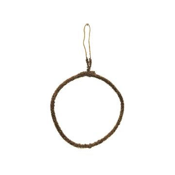 Anillo metálico decorativo HELIJIA para colgar, flocado, marrón, Ø 15 cm Anillo metálico decorativo HELIJIA para colgar, flocado, marrón, Ø 15 cm