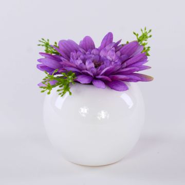 Gerbera de terciopelo IMINA en maceta de cerámica, lila, 12 cm, Ø 15 cm