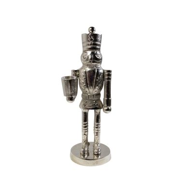 Figura decorativa de cascanueces plateada RUNAR, 11,5x11x30cm Figura decorativa de cascanueces plateada RUNAR, 11,5x11x30cm