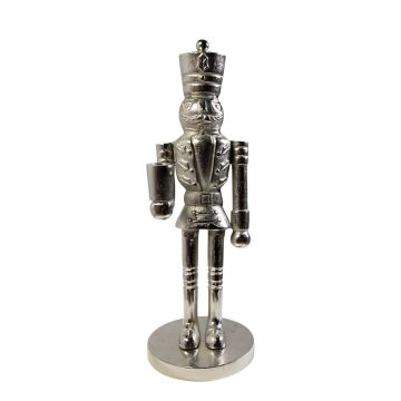 Figura decorativa de cascanueces plateada RUNAR, 12,5x15x41cm Figura decorativa de cascanueces plateada RUNAR, 12,5x15x41cm