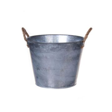 Maceta redonda BIMETO con asas, zinc, plateada, 18,5 cm, Ø 22,5 cm Maceta redonda BIMETO con asas, zinc, plateada, 18,5 cm, Ø 22,5 cm