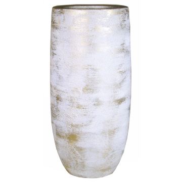 Florero de cerámica AETIOS, color degradado, blanco-dorado, 35cm, Ø18cm